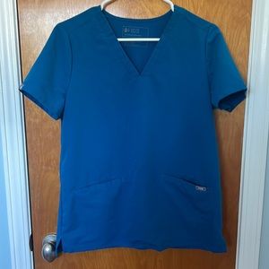 Figs Alps Blue Scrub Set Size Small- Casma 3 Pocket Scrub Top and Zamora Jogger